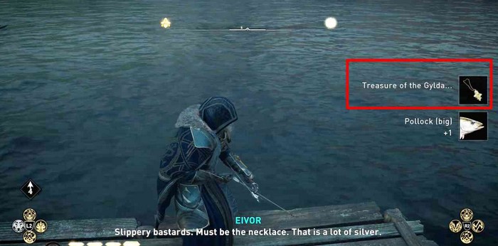 Prenez le collier du poisson et apportez-le à la femme