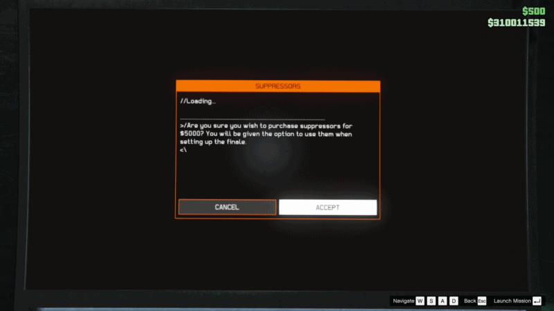 Le Silencieux coûte 5 000 GTA$