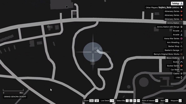 Emplacement antenne 5 Grand Senora Desert