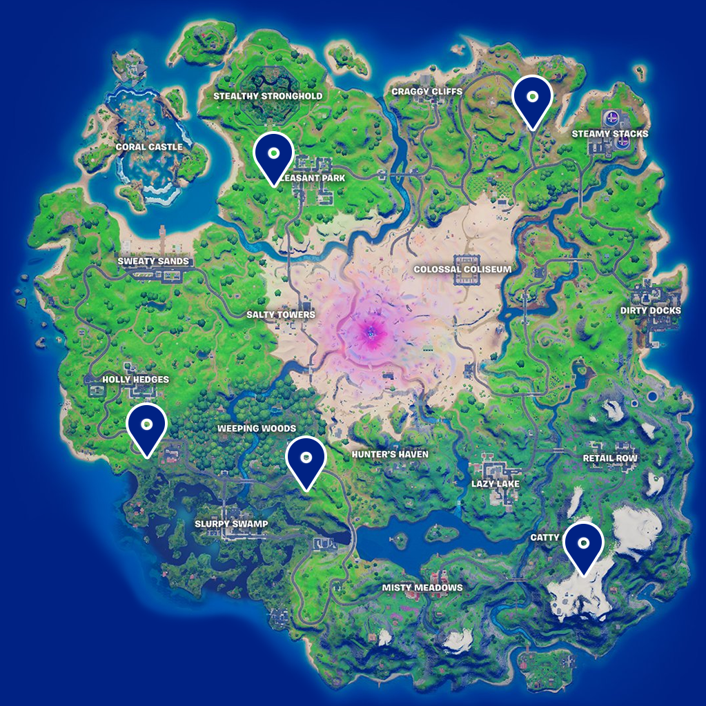 Emplacements X4-Aquilon dans Fortnite saison 5