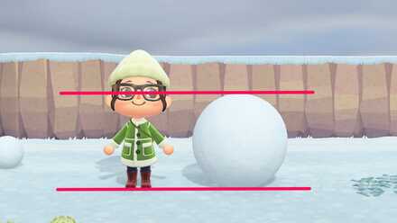 La taille de la boule de neige pour le corps doit être aussi grande que les oreilles du joueur.