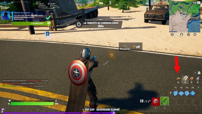 Voici ou vous pouvez trouver vos lingots que vous avez rassembler (à côté des matériaux)