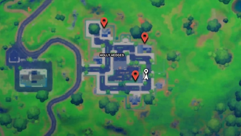 Emplacements des niches à Holly Hedges