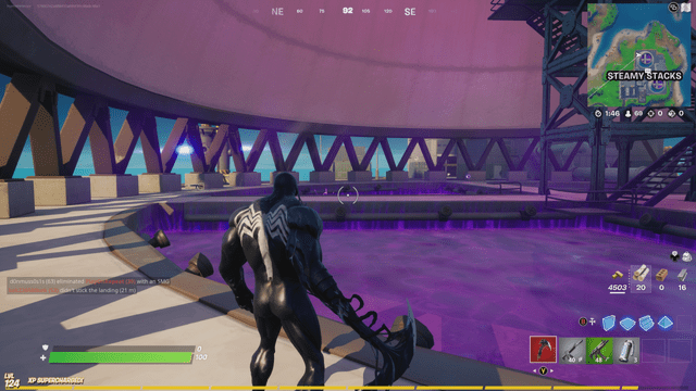 Comment passer en planeur au dessus des réacteurs de Steamy Stacks ?