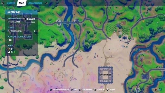 Emplacement du marché fermier du Verger à Fortnite