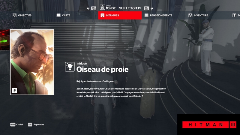 la mission « Oiseau de proie » Hitman 3