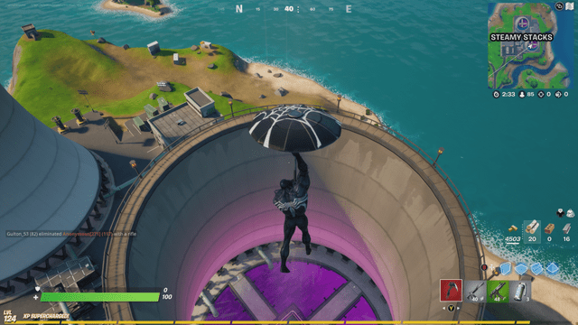 Planer au dessus des réacteurs de Steamy Stacks