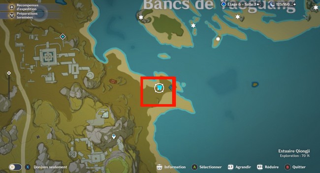 emplacement Trésor spécial Bancs de Yaoguang