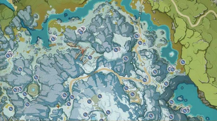 Emplacements des minerais d'argétoile au Route Enneigée