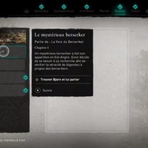 la quête « Le mystérieux du Berserker » Assassin’s Creed Valhalla
