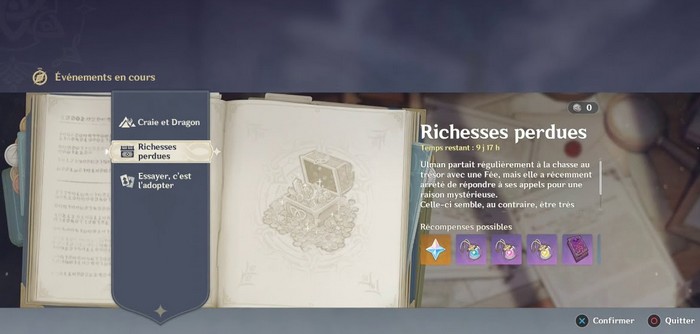 l'événement Richesse perdues