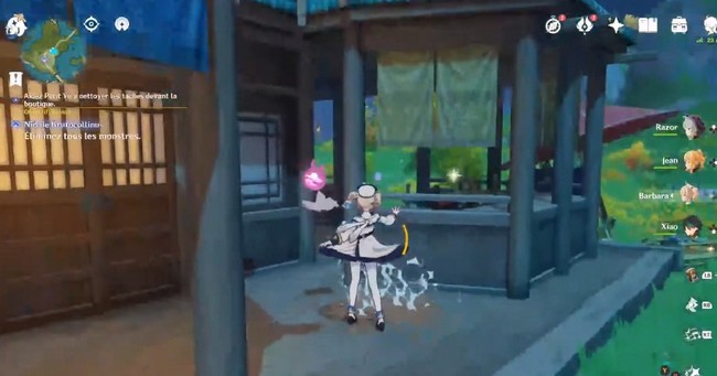 Aidez Petit Yu à nettoyer les tâches devant la boutique