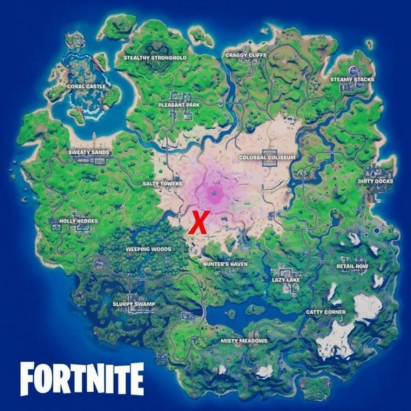 Emplacement du Kit Cantina de Star Wars sur la carte de Fortnite