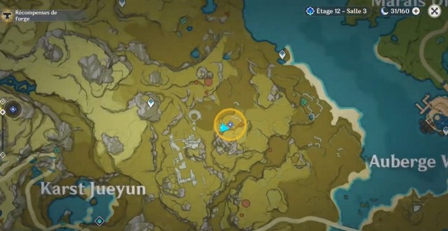 Emplacement du trésor 2 à Karst Jueyun