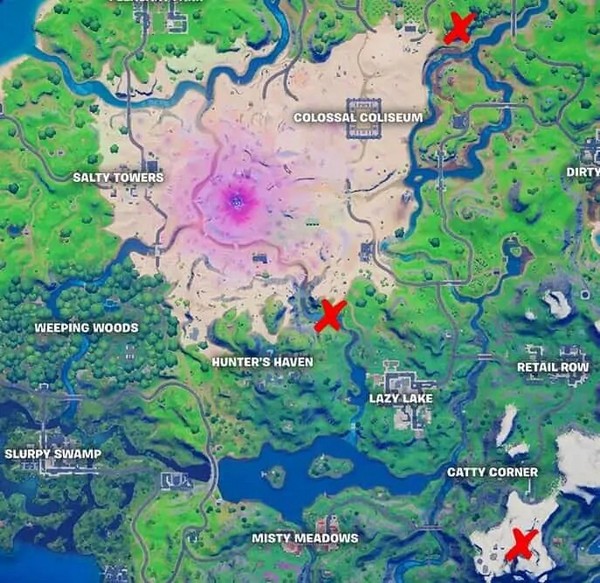 Emplacements Mont Kay, Point de vue et Gorge Grandiose dans Fortnite