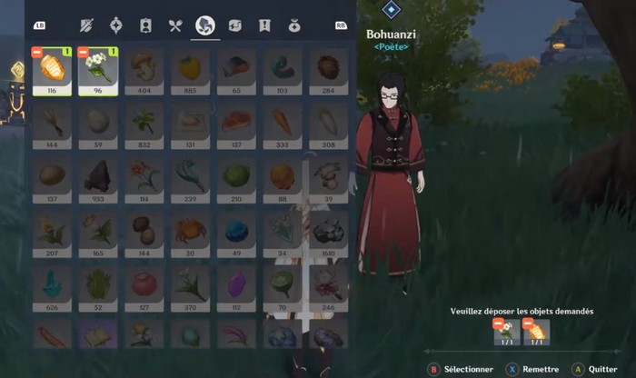 Remettez le matériel demandé à Bohuanzi