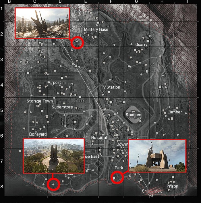 Les emplacements de trois nouveaux silos d’armes de Warzone Saison 2