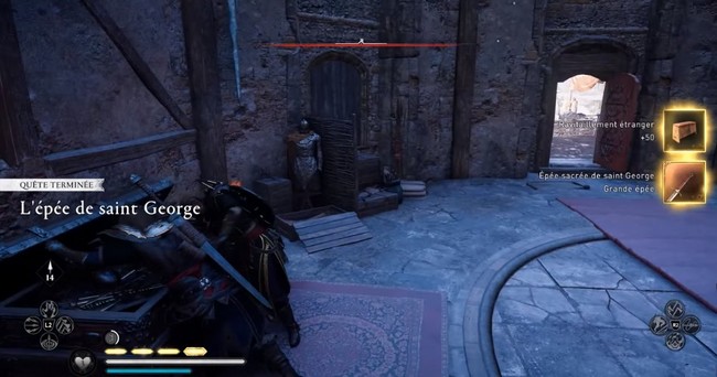 la quête l'épée de Saint George terminée