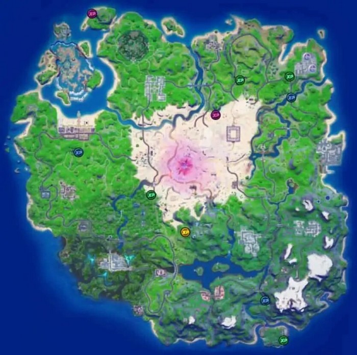 Carte des emplacements des pièces XP de la semaine 15 Fortnite saison 5