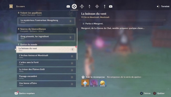 La boisson du vent quête genshin impact