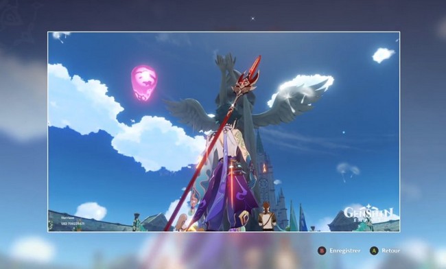 Prenez en photo la statue de l'Archon Anémo devant la cathédrale