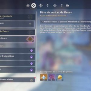Rêve de vent et de fleurs genshin impact
