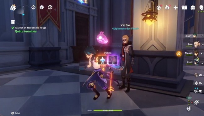 quête Alizées et flocons de neige genshin impact