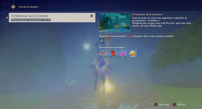 à l’intérieur de la frontière