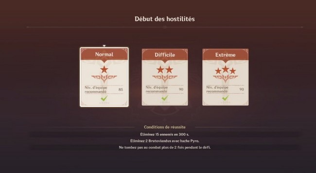 Début des hostilités