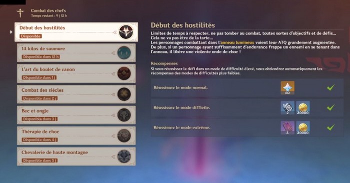 Début des hostilités