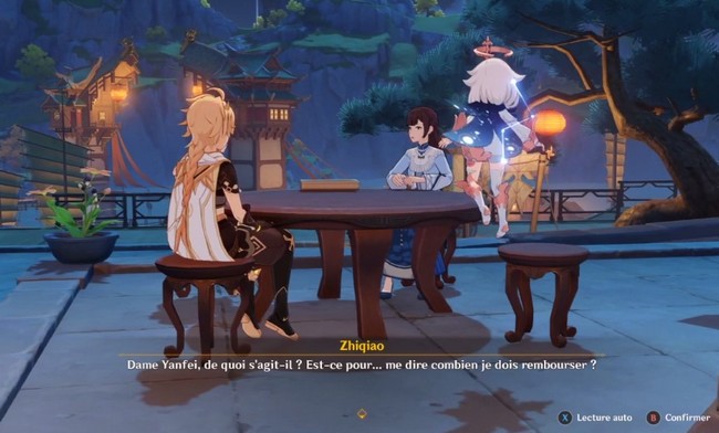 Trouvez un endroit adéquat pour discuter avec Zhiqiao