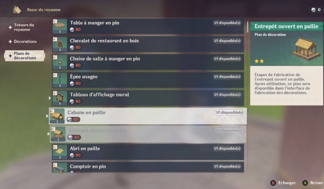 Plans de décorations