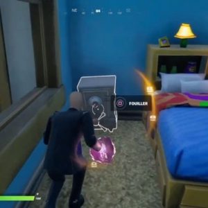 Un coffre-fort à fouiller dans Fortnite