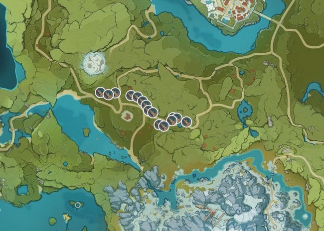 emplacements Bois d’épicéa dans genshin impact