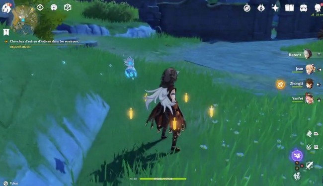 Suivez les traces de pas.