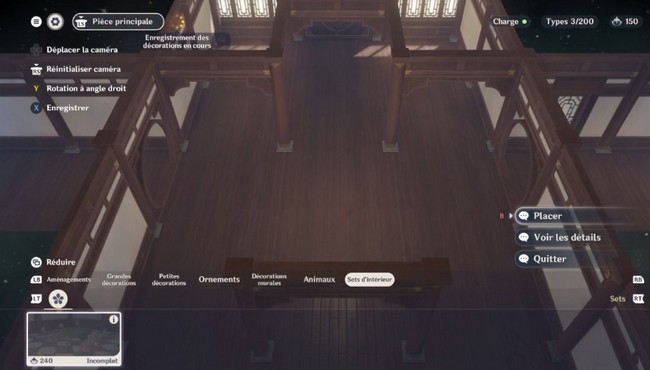 placer des meubles et des décorations pour la Sérénithéière à Genshin Impact