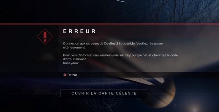 Connexion aux serveurs de destiny 2 impossible, que faire