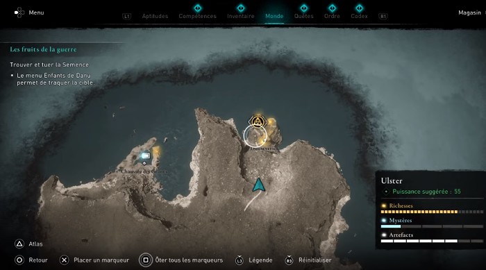 Emplacement Bécc mac Nath-i, de l’océan