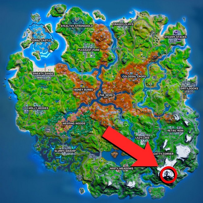 Emplacement la plus haute montagne sur Fortnite en saison 6