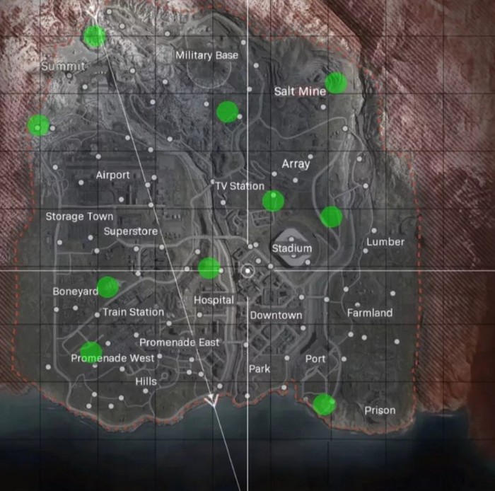 Emplacements des 10 Camps de Survie dans Call Of Duty Warzone