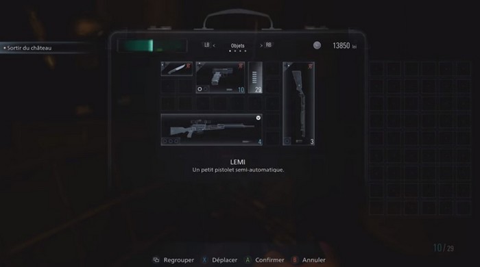 Fusil F2 Resident Evil Village inventaire