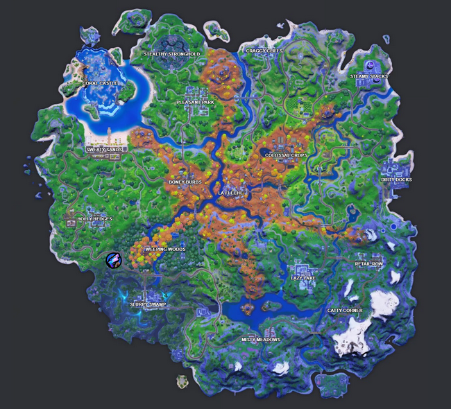 Emplacement des flingues antigravité dans Fortnite saison 6