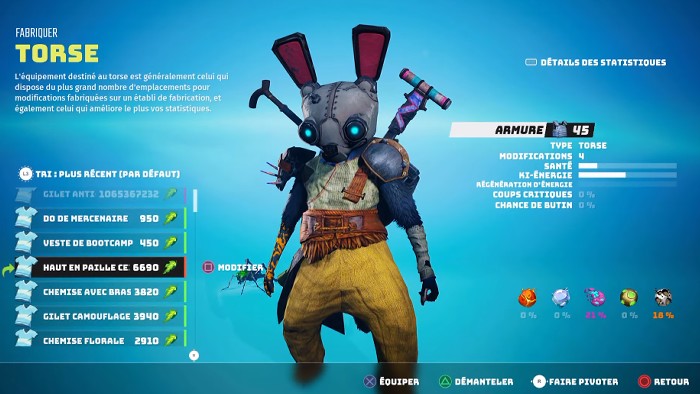 MIDIFICATION DES ARMURES