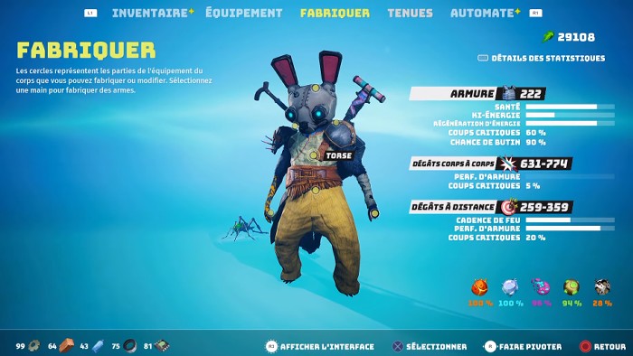 amélioration des armures dans biomutant