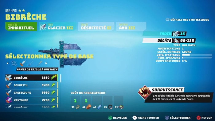 armes de taille à une main