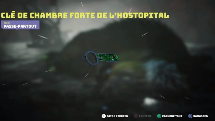 clé de chambre forte de l'hostopital