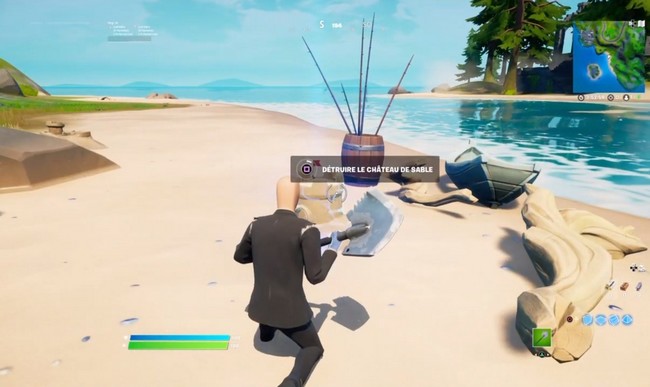 emplacement du château de sable à détruire dans Fortnite-1