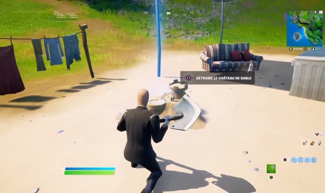 Détruire un château de sable dans Fortnite