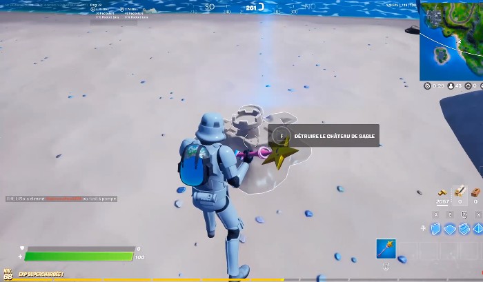 emplacements des châteaux de sable dans Fortnite