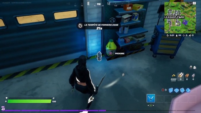 Emplacement des bombes d'aérosol à Pleasant Park